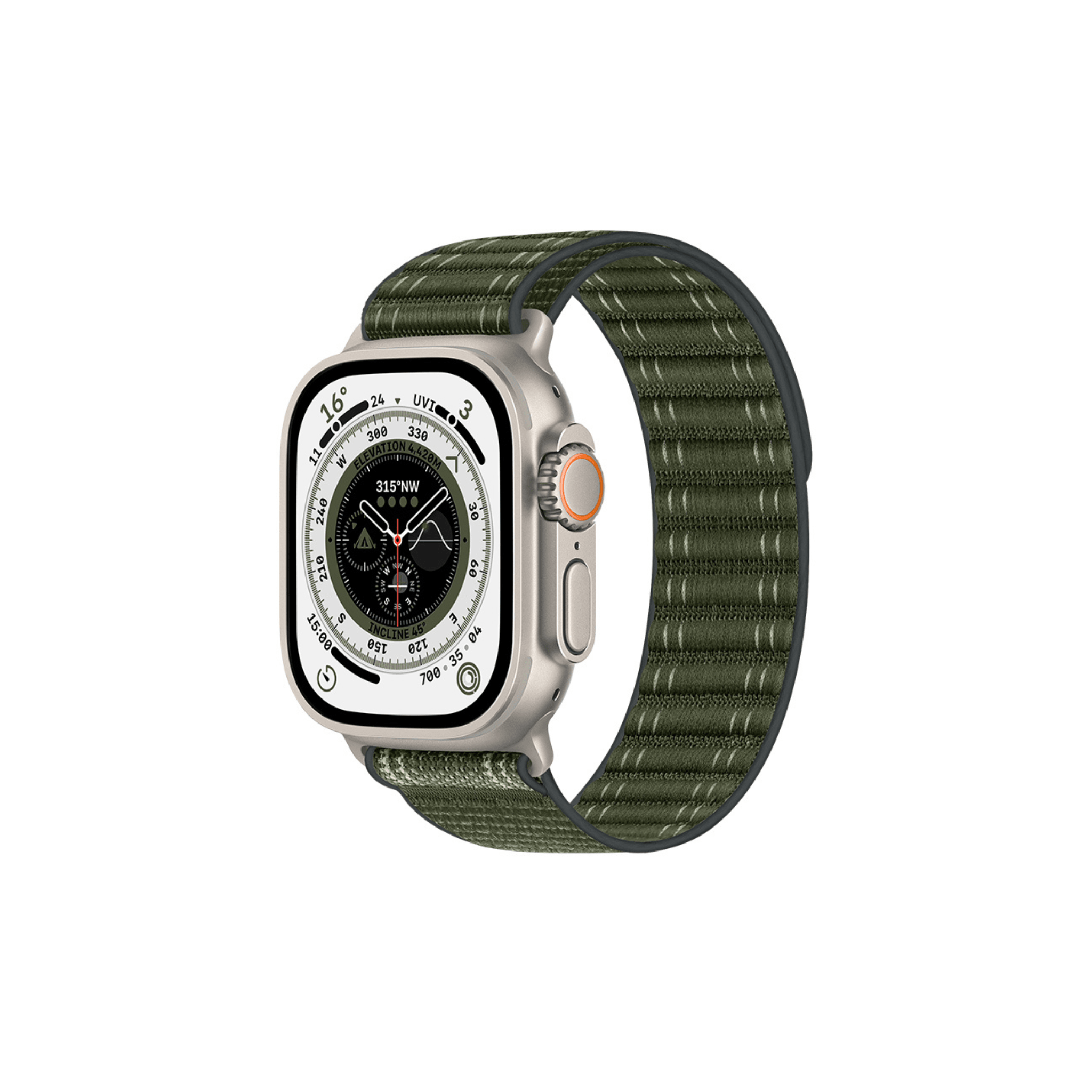 Novo Loop in Militärgrün – starkes Textilband mit Klettverschluss für Apple Watch